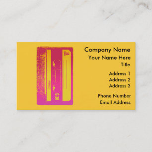 Carte De Visite Bande de cassette rose et jaune rétro
