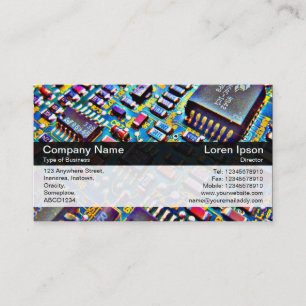 Carte De Visite Bande de couleur - Noir - Circuit coloré