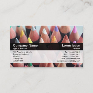 Carte De Visite Bande de couleur - Noir - Crayons de couleur