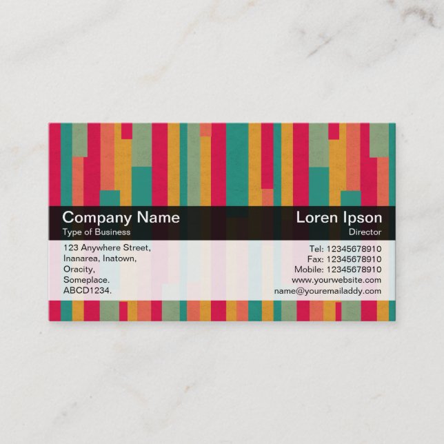 Carte De Visite Bande de couleurs - Noir - Abstrait 240113 (Devant)