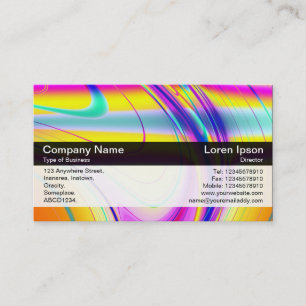 Carte De Visite Bande de couleurs - Noir - Abstrait fractal