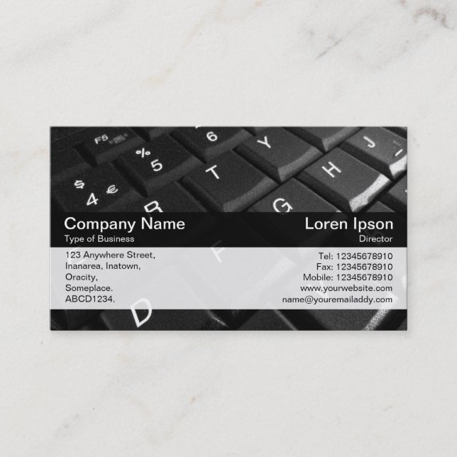 Carte De Visite Bande de couleurs - Noir - Clavier (Devant)