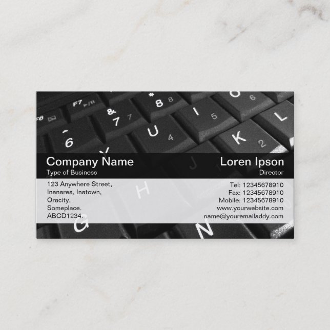 Carte De Visite Bande de couleurs - Noir - Clavier 02 (Devant)