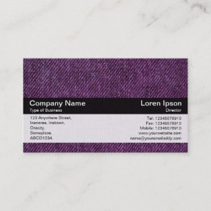 Carte De Visite Bande de couleurs - Noir - Denim violet