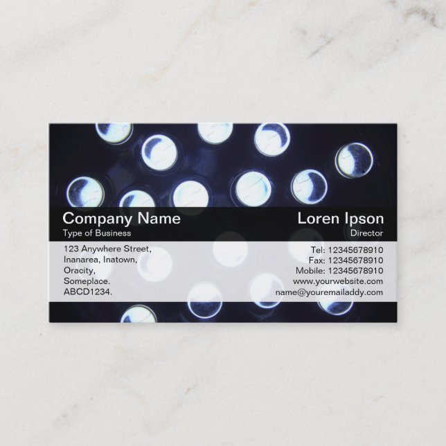 Carte De Visite Bande de couleurs - Noir - LED (Devant)