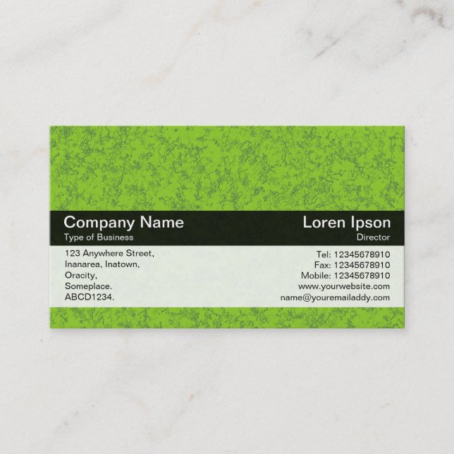 Carte De Visite Bande de couleurs - Noir - Texture verte (Devant)