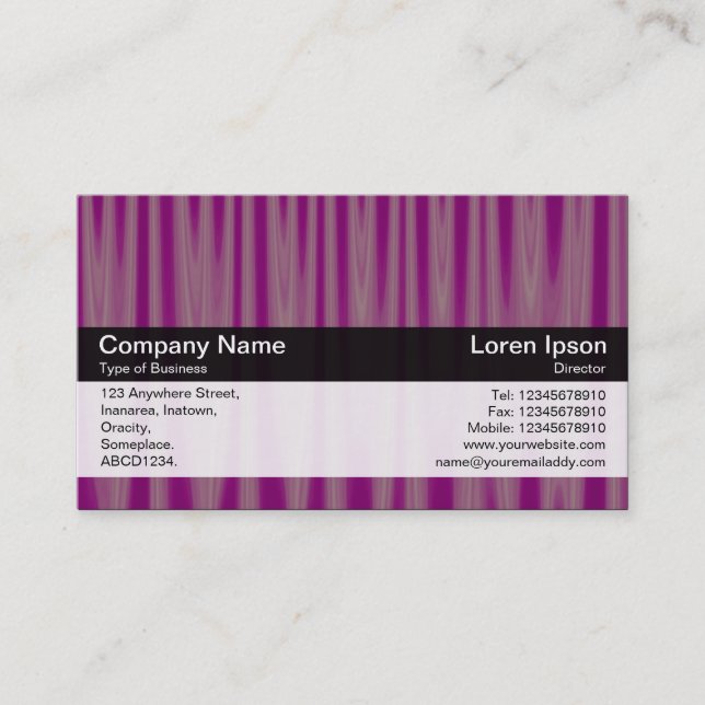 Carte De Visite Bande de couleurs - Noir - Violet Drapery (Devant)