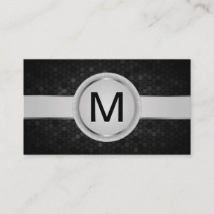 Carte De Visite Bande de monogramme de luxe   Motif géométrique mé