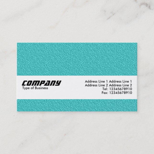 Carte De Visite Bande de texture - Cyan Texte Embossé (Devant)