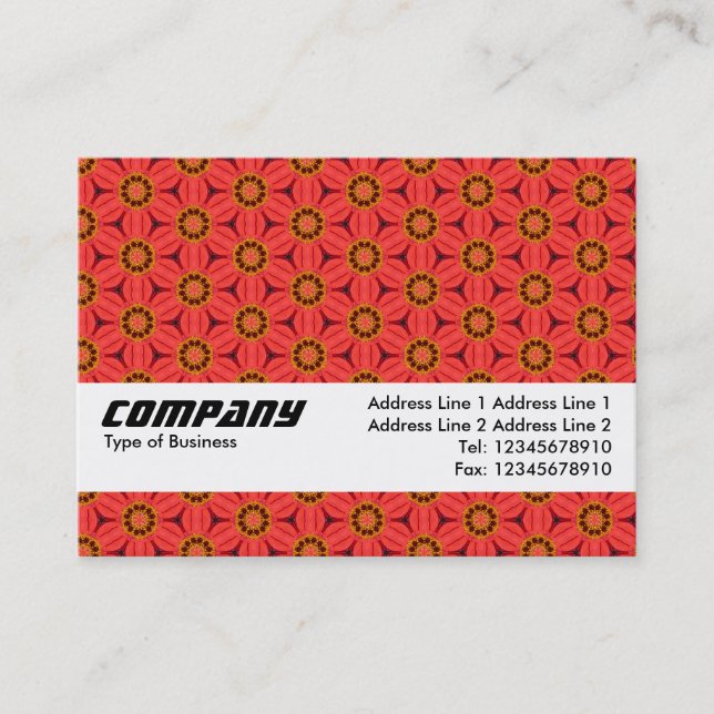 Carte De Visite Bande de texture - Motif de fleurs rouges (Devant)