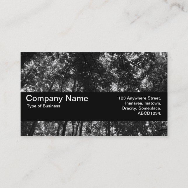 Carte De Visite Bande de texture V2 - Canopée de bois 01 BW (Devant)