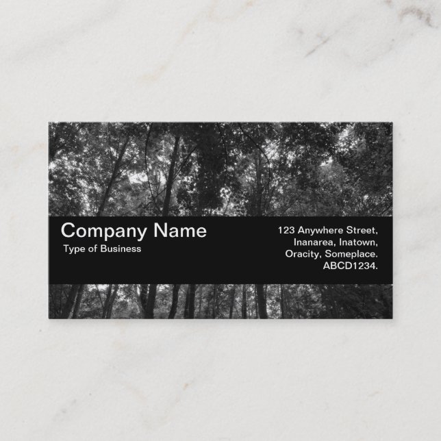 Carte De Visite Bande de texture V2 - Canopée de bois 02 BW (Devant)