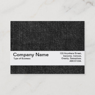 Carte De Visite Bande de texture V2 - Denim noir
