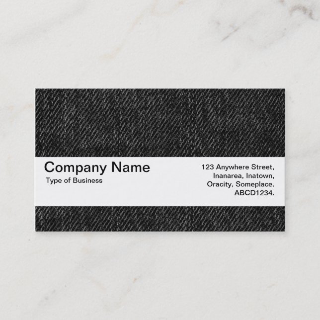Carte De Visite Bande de texture V2 - Denim noir (Devant)
