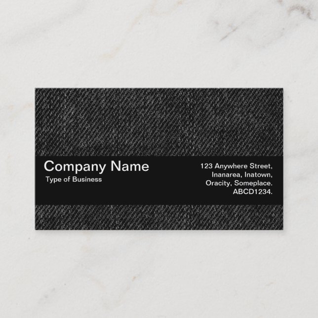 Carte De Visite Bande de texture V2 - Denim noir (Devant)