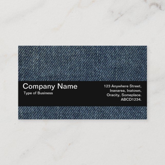 Carte De Visite Bande de texture V2 - Jeans bleus anciens (Devant)