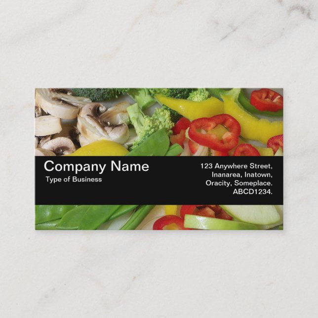 Carte De Visite Bande de texture V2 - Légumes à frire 02 (Devant)