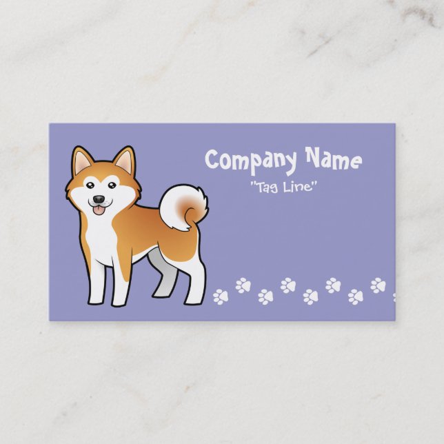 Carte De Visite Bande dessinée Akita Inu/Shiba Inu (Devant)