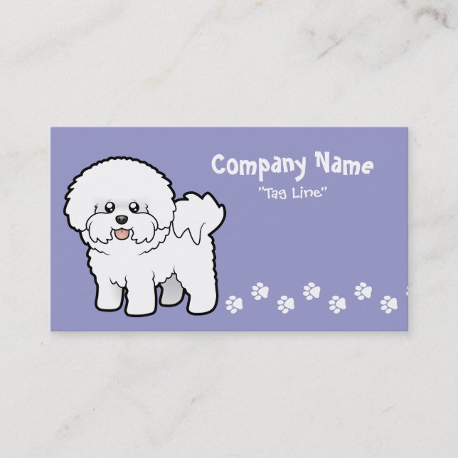 Carte De Visite Bande dessinée Bichon Frise (Devant)
