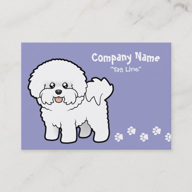 Carte De Visite Bande dessinée Bichon Frise (Devant)