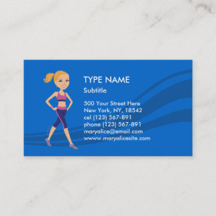 Carte De Visite Bande dessinée de fille de forme physique