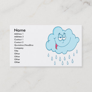 Carte De Visite bande dessinée de nuage de pluie