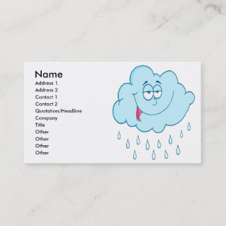 Carte De Visite bande dessinée de nuage de pluie