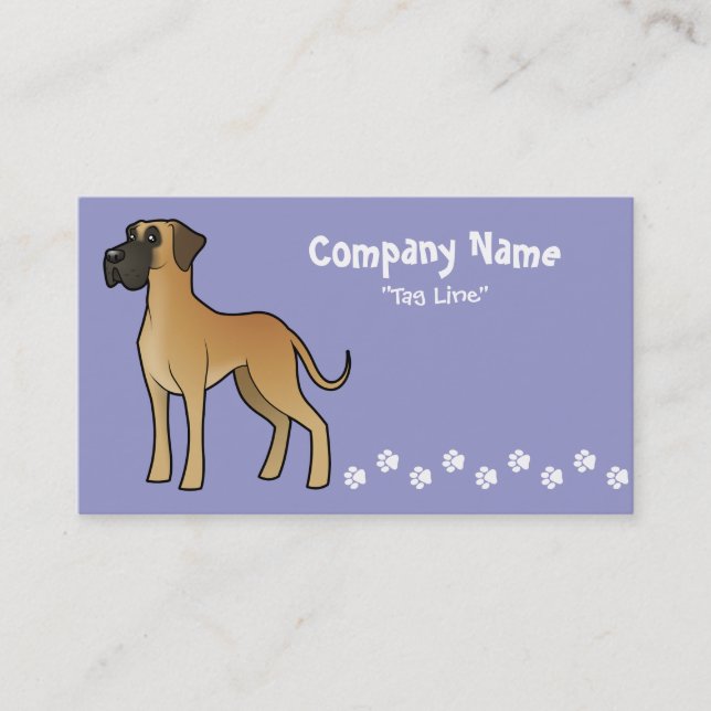 Carte De Visite Bande dessinée great dane (Devant)