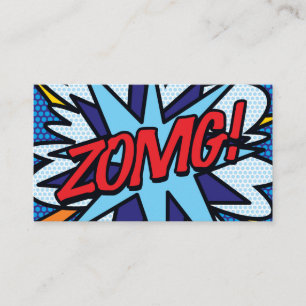Carte De Visite Bande dessinée rétro amusante ZOMG!