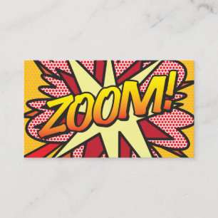 Carte De Visite Bande dessinée typographique de fun moderne ZOOM
