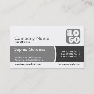 Carte De Visite Bande divisée - Nuances de gris - Logo