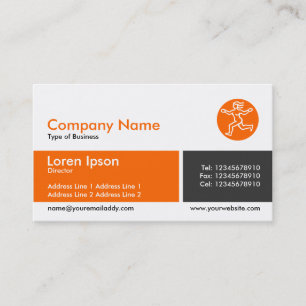 Carte De Visite Bande divisée - Orange et gris foncé