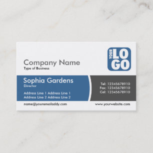 Carte De Visite Bande divisée par arc - logo Bleu de désert