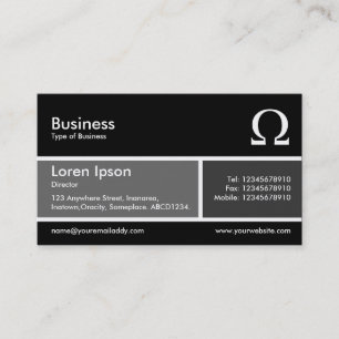 Carte De Visite Bande divisée v2 gris et gris foncé