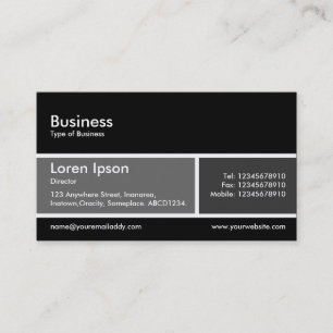 Carte De Visite Bande divisée v2 gris et gris foncé