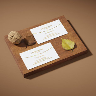 Carte De Visite Bande dorée blanche moderne