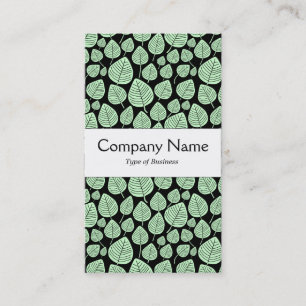 Carte De Visite Bande du centre - Feuilles - Ghost Green on Black