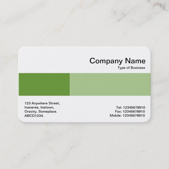 Carte De Visite Bande du milieu - Deux tons - Nuances de vert (Devant)