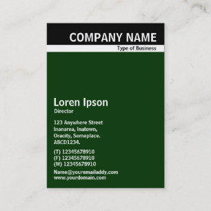 Carte De Visite Bande en-tête V - Noir avec Vert foncé 003300