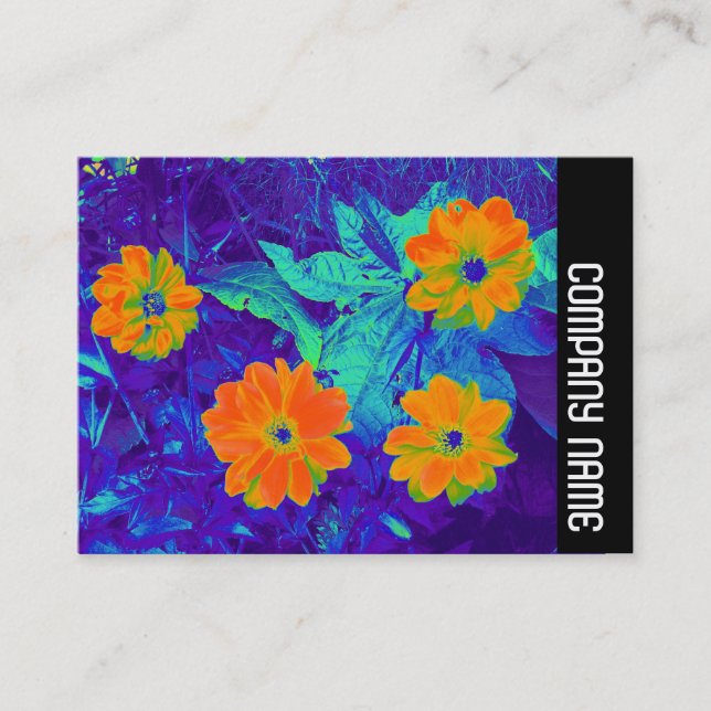 Carte De Visite Bande latérale - Lit de fleurs psychédélique (Devant)
