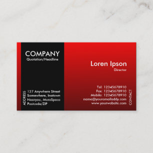Carte De Visite Bande latérale noire - rouge ombragé