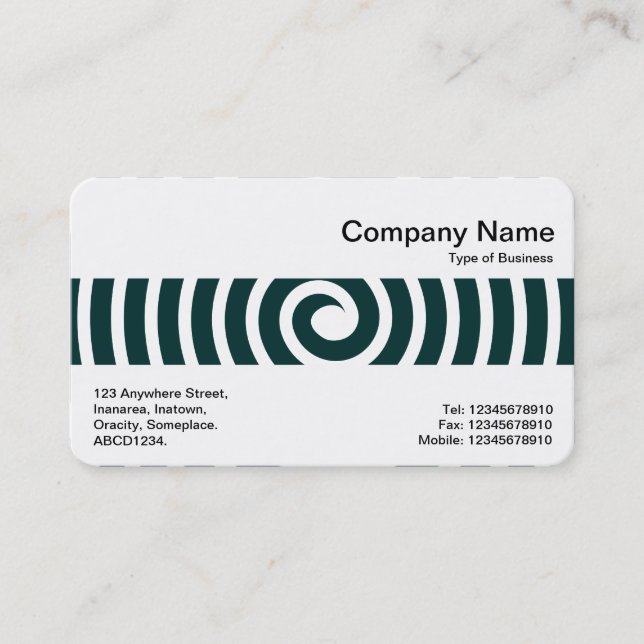 Carte De Visite Bande médiane - Spirale - Vert foncé (Devant)