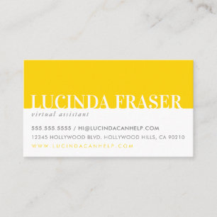Carte De Visite BANDE MODERNE MODERNE minimale gris jaune simple