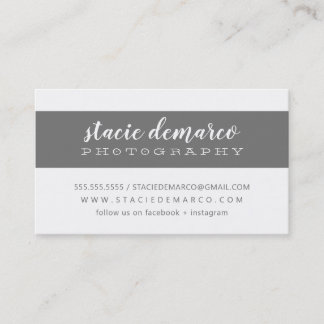 Carte De Visite BANDE MODERNE SIMPLE clair moyen gris blanc