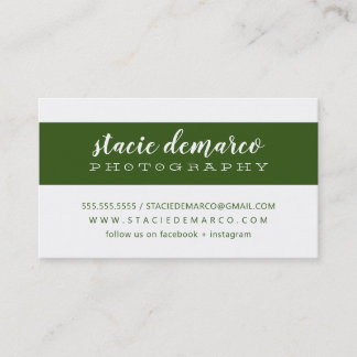 Carte De Visite BANDE MODERNE SIMPLE claire vert foncé blanc clair