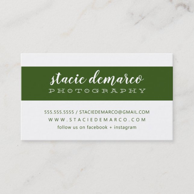 Carte De Visite BANDE MODERNE SIMPLE claire vert foncé blanc clair (Devant)
