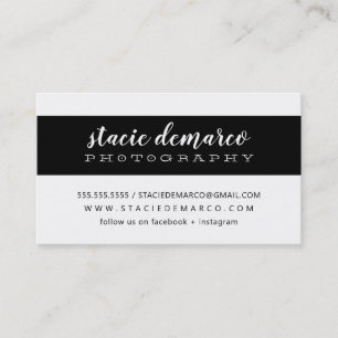 Carte De Visite BANDE MODERNE SIMPLE noir blanc clair