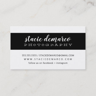 Carte De Visite BANDE MODERNE SIMPLE noir blanc clair