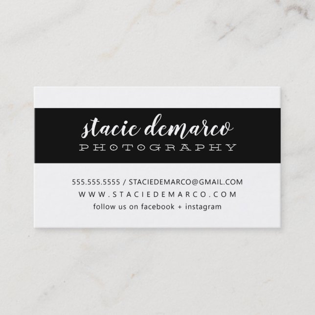 Carte De Visite BANDE MODERNE SIMPLE noir blanc clair (Devant)