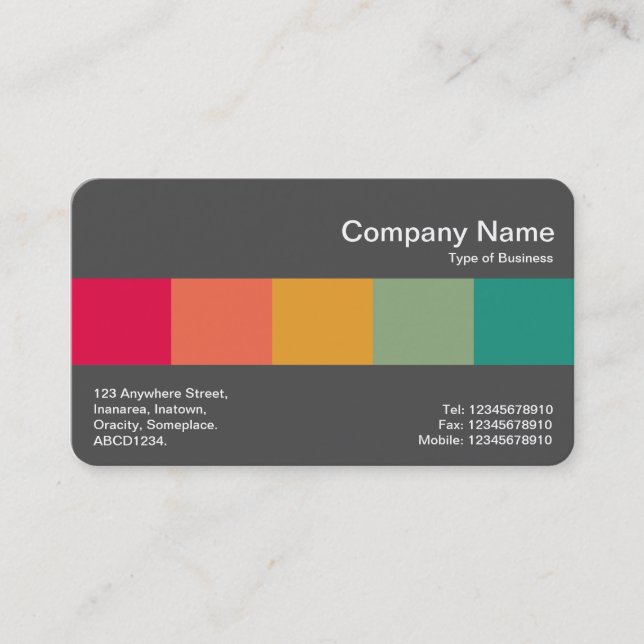 Carte De Visite Bande moyenne (gris 70 pc) - Couleurs (Devant)
